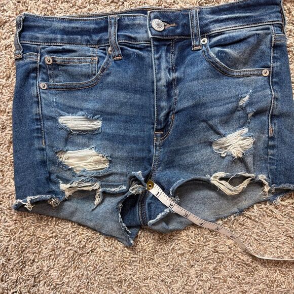 American Eagle Hi-Rise Shortie Distressed Shorts - Picture 5 of 8